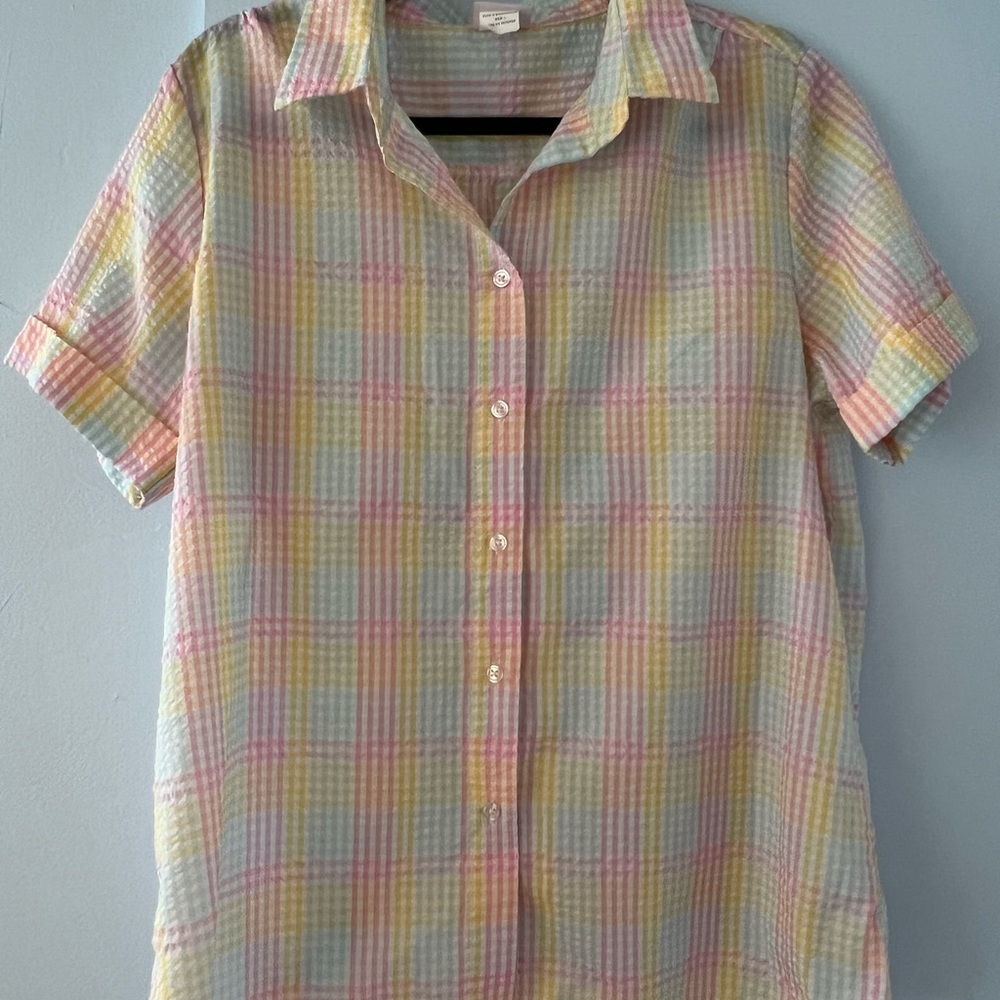 Multicolor Plaid Short Sleeve Shirt